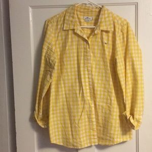 Vineyard Vines Yellow and White Gingham Blouse